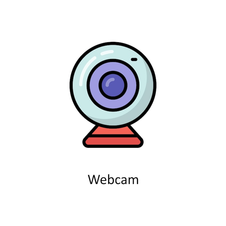 Vettore webcam vector filled outline icon design illustrazione