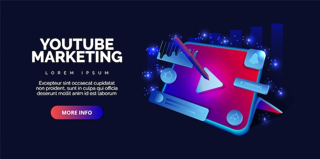 webinar pubblicitario di video marketing su YouTube. Premium.