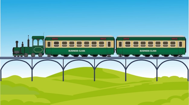 WebTrain Landscape Illustration Scenic Travel Design (Illustrazione del paesaggio del WebTrain)