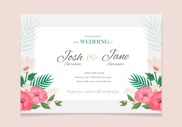 Wedding Floral invitation card
