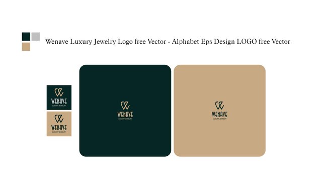 Wenave Luxury Jewelry Logo alfabeto vettoriale gratuito Eps Design LOGO vettoriale gratuito
