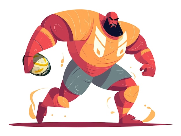 Whimsical giocatore di rugby clipart