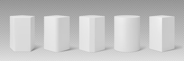 White stone column podium pedestal stands 3d