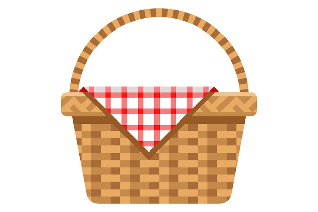 Wicker brown picnic basket