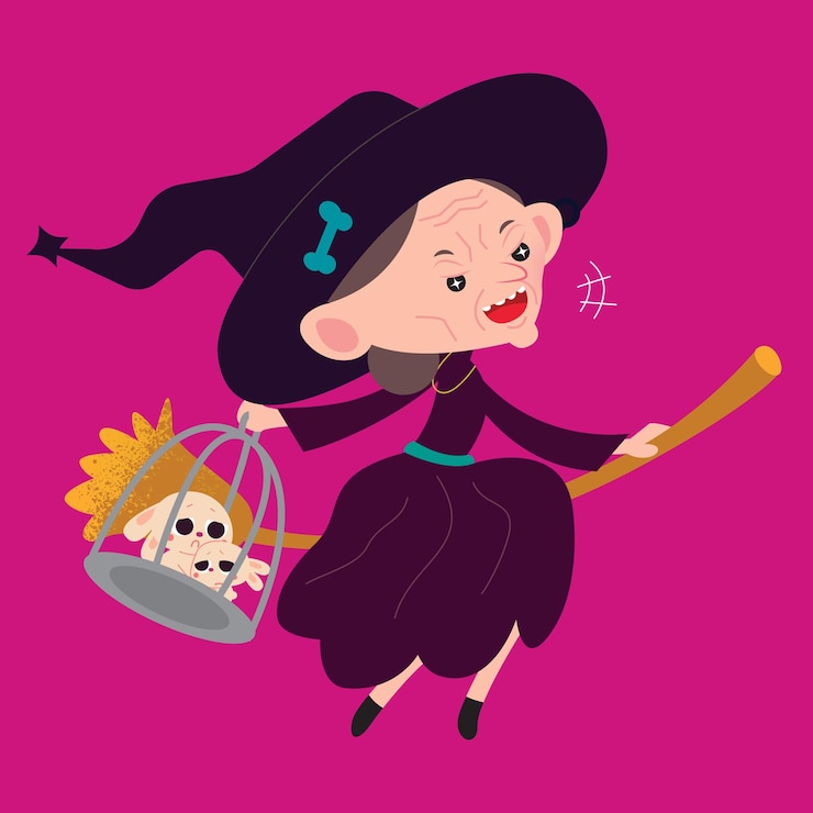 Vettore wicthfuvector carina halloween stregone magia