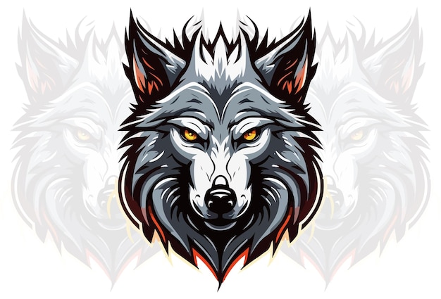 Wolf Vintage Logo Stock illustrazione vettoriale isolata IA generativa