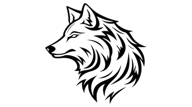 Wolf Vintage Logo Stock illustrazione vettoriale su sfondo bianco