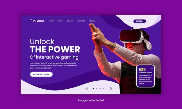 Workshop di realtà virtuale annuncio web banner ui ux modello di progettazione