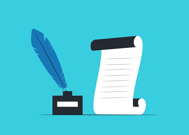 World letter writing dayblue pen e una penna su uno sfondo blu