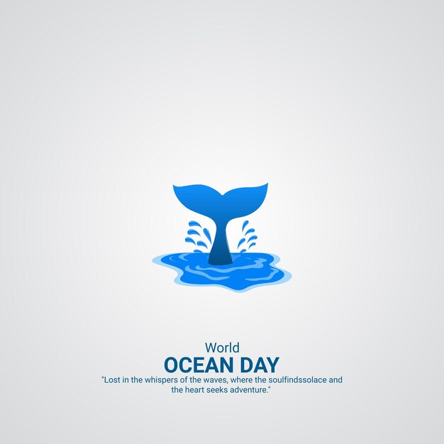 World Oceans Creative Ads World Oceans Day 8th June Poster Banner Vector Illustrazione 3D