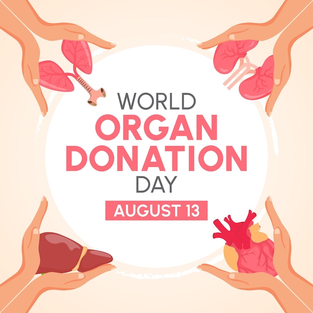 World Organ Donation Day illustrazione medica vettoriale di progettazione