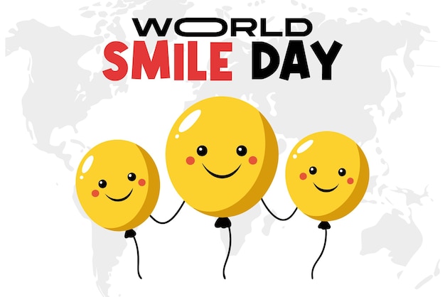 World Smile Day Background Vector Design allegro e positivo per vibrazioni felici