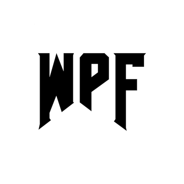 WPF letter logo design per società tecnologica WPF logo design combinazione di colori bianco e nero WPF logo WPF vettore WPF design WPF icona WPF alfabeto WPF tipografia logo design