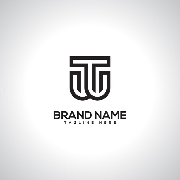 WT TW Abstract Lettera unica Logo Design Simbolo vettoriale iniziale