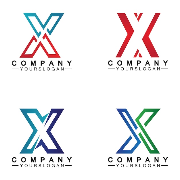 X Lettera Logo Modello icona vettore illustrazione design