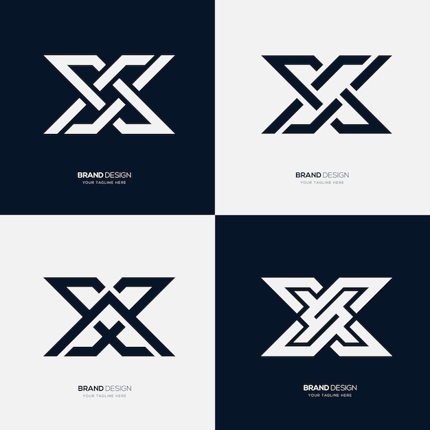 X Set di lettere del logo Varianti di branding moderne