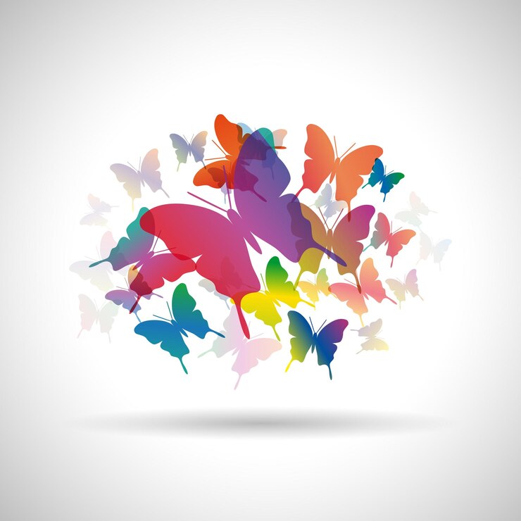 x9Sfondo astratto di farfalle