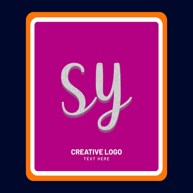 Y lettera logo design creativo in stile 3d