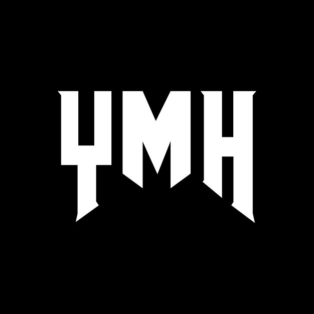 YMH letter logo design per società tecnologica YMH logo design combinazione di colori bianco e nero YMH logo YMH vettore YMH design YMH icona YMH alfabeto YMH tipografia logo design