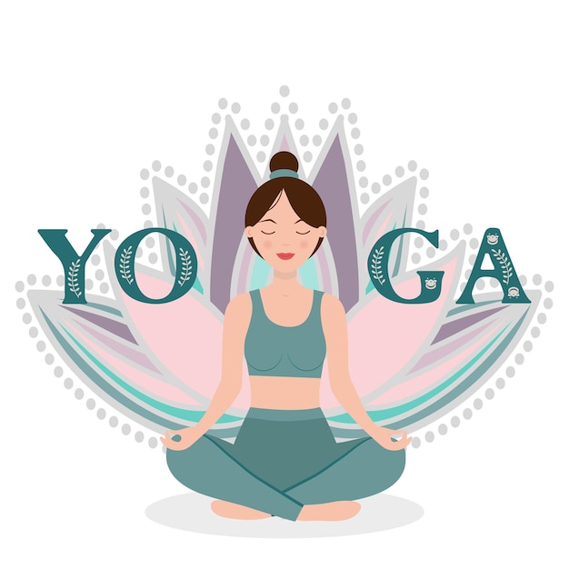 Yoga Donna che fa yoga nella posizione del loto