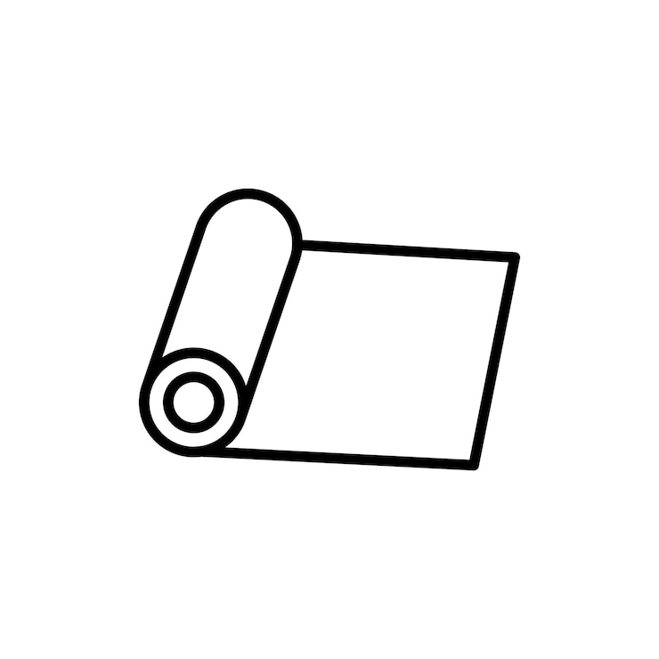 Vettore yoga mat icon set roll tappeto e tappetino da esercizio simbolo vettoriale in uno stile nero riempito e delineato tappetino di gomma arrotolato segno