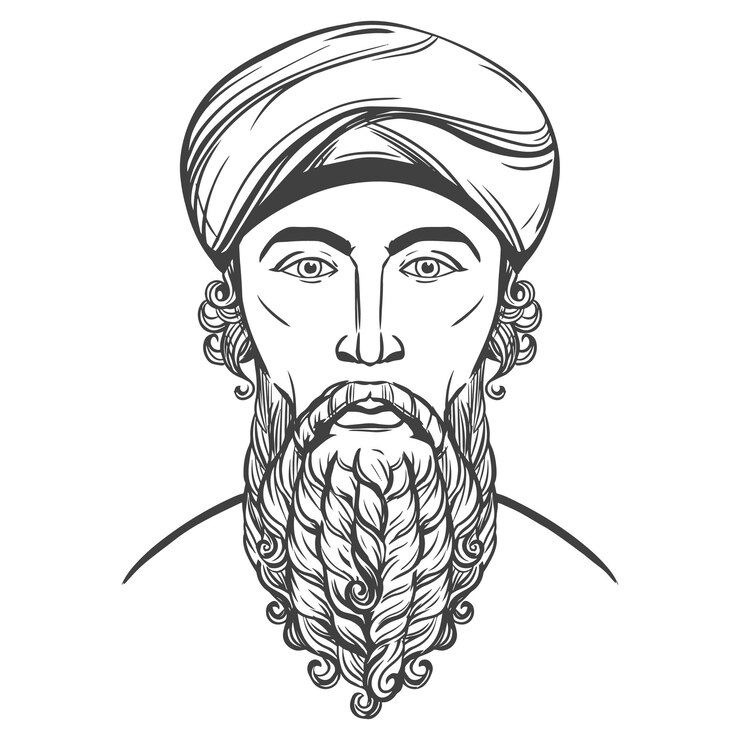Vettore zaratustra è il fondatore spirituale della religione dello zoroastrismo ritratto del profeta vettore
