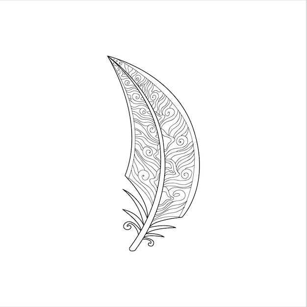 Zentangle di piume a palette da colorare