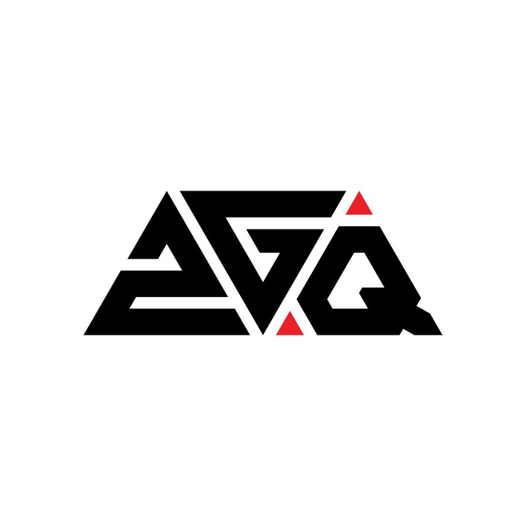 Vettore zgq triangolo lettera logo design con forma di triangolo zgq logo triangolo design monogramma zgq treangolo vettore logo modello con colore rosso zgq marchio triangolare semplice elegante e lussuoso logo zgq