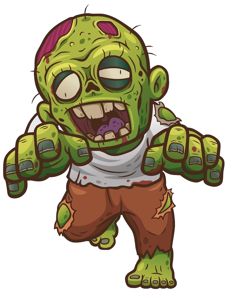 Vettore zombie cartone animato