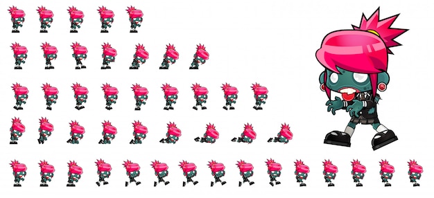 Zombie Girl Gioco Sprites