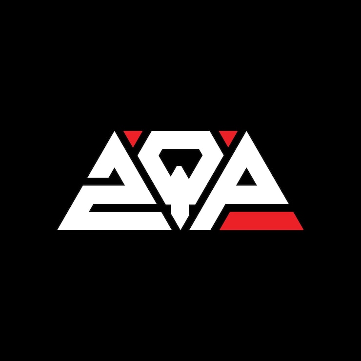 Vettore zqp triangolo lettera logo design con forma di triangolo zqp logo triangolo design monogramma zqp modello di logo vettoriale triangolo con colore rosso zqp logo triangolare semplice elegante e lussuoso logo zqp