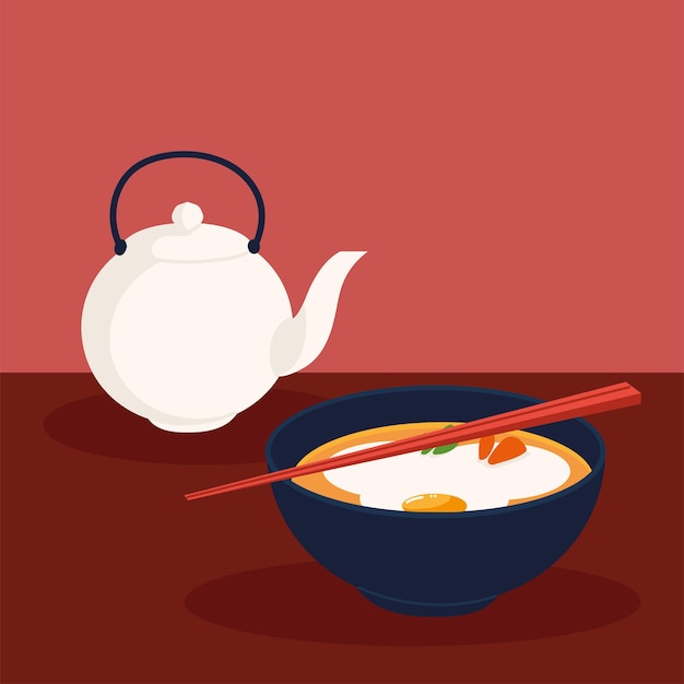 Zuppa coreana e bollitore