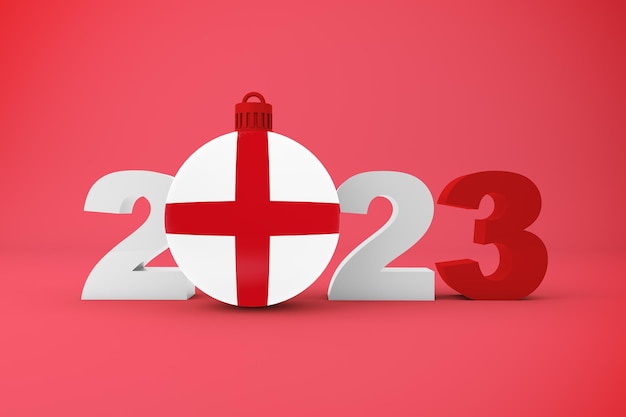 2023 jaar met engeland ornament