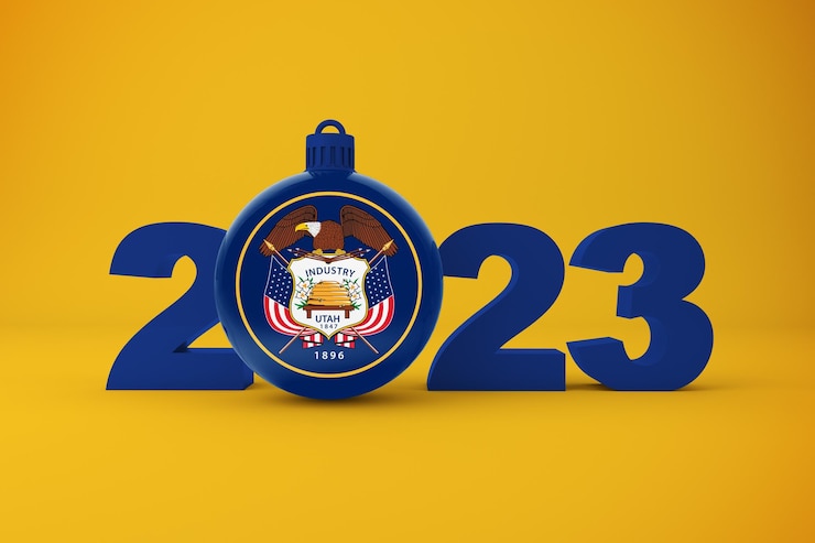 Gratis Foto 2023 jaar met utah kerstbal
