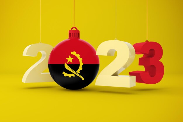 2023 Jaar Met Vlag Van Angola