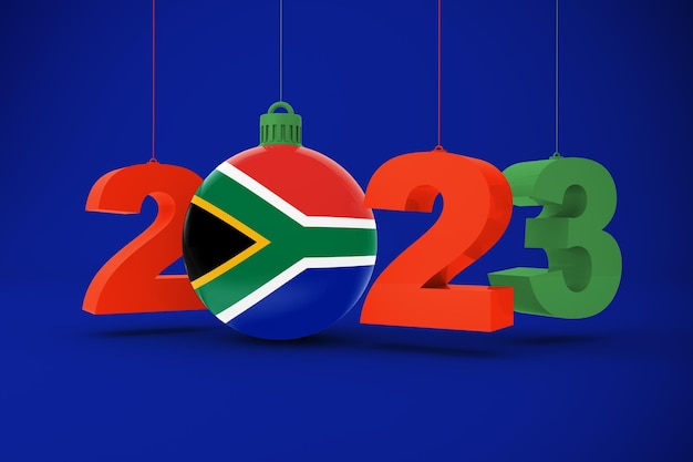 Gratis foto 2023 jaar met vlag van zuid-afrika