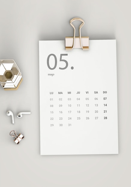 Gratis foto 2023 maandkalender stilleven