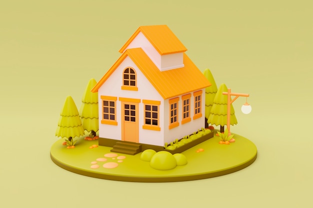 3D-aanzicht van huis