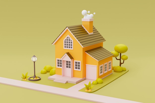 3D-aanzicht van huis