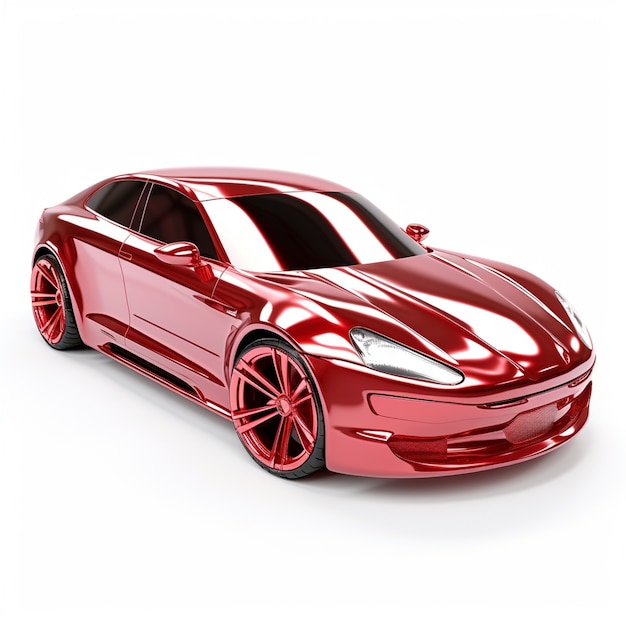3D-auto met eenvoudige achtergrond