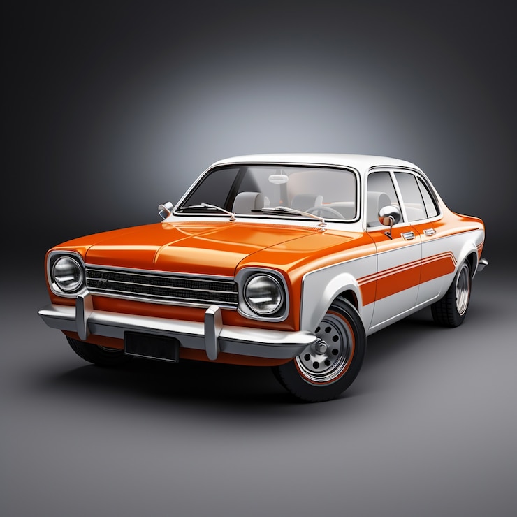 Gratis Foto 3d-auto met minimale achtergrond