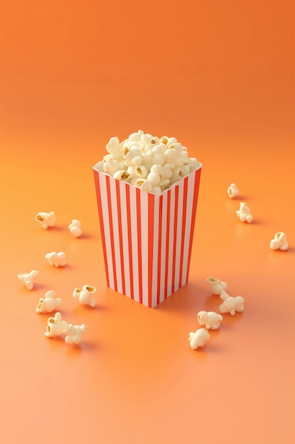 Gratis foto 3d bioscoop popcorn beker