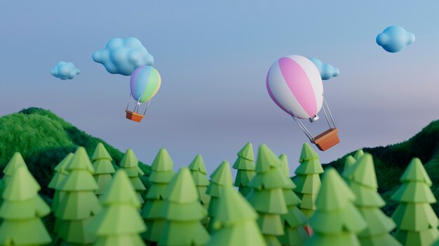 3D cartoon achtergrond voor kinderen