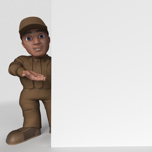 3D Cartoon Delivery Driver