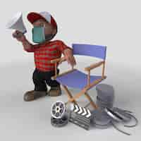 Gratis foto 3d cartoon houthakker karakter