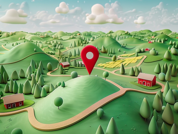 Gratis Foto 3d cartoon pin locatie
