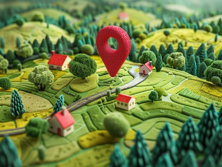Gratis Foto 3d cartoon pin locatie
