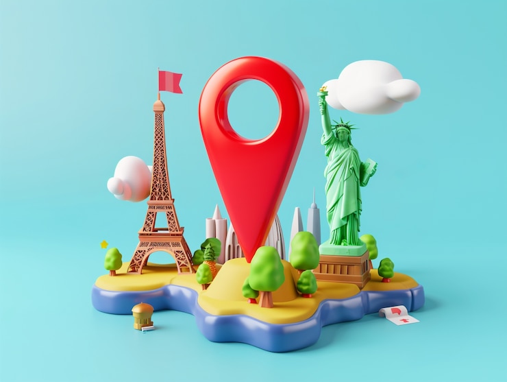 Gratis Foto 3d cartoon pin locatie