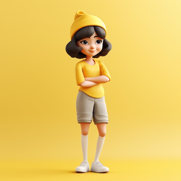 3d cartoon stijl personage