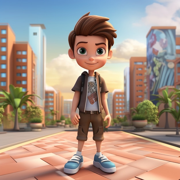 Gratis foto 3d cartoon stijl personage